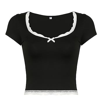 トップス LOW CLASSIC V-NECK LOGO KNIT TOP Deep V Neck Tops for Women Sexy Low Cut Summer Ribbed Knit T